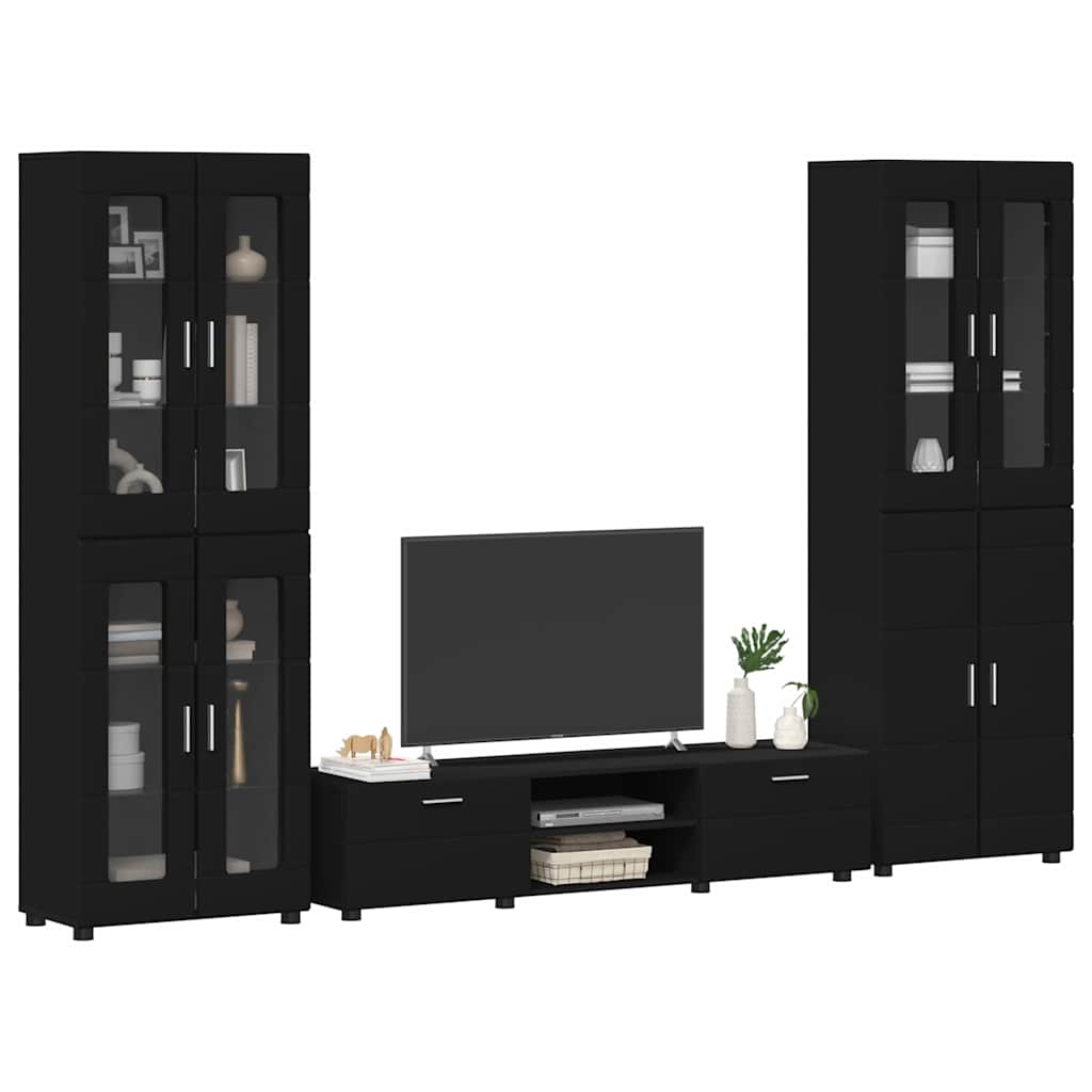 Set mobile TV con cassetto FLORIN Nero Legno multistrato