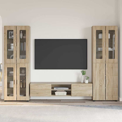 Set mobile TV con porta FLORIN Rovere Sonoma Legno multistrato