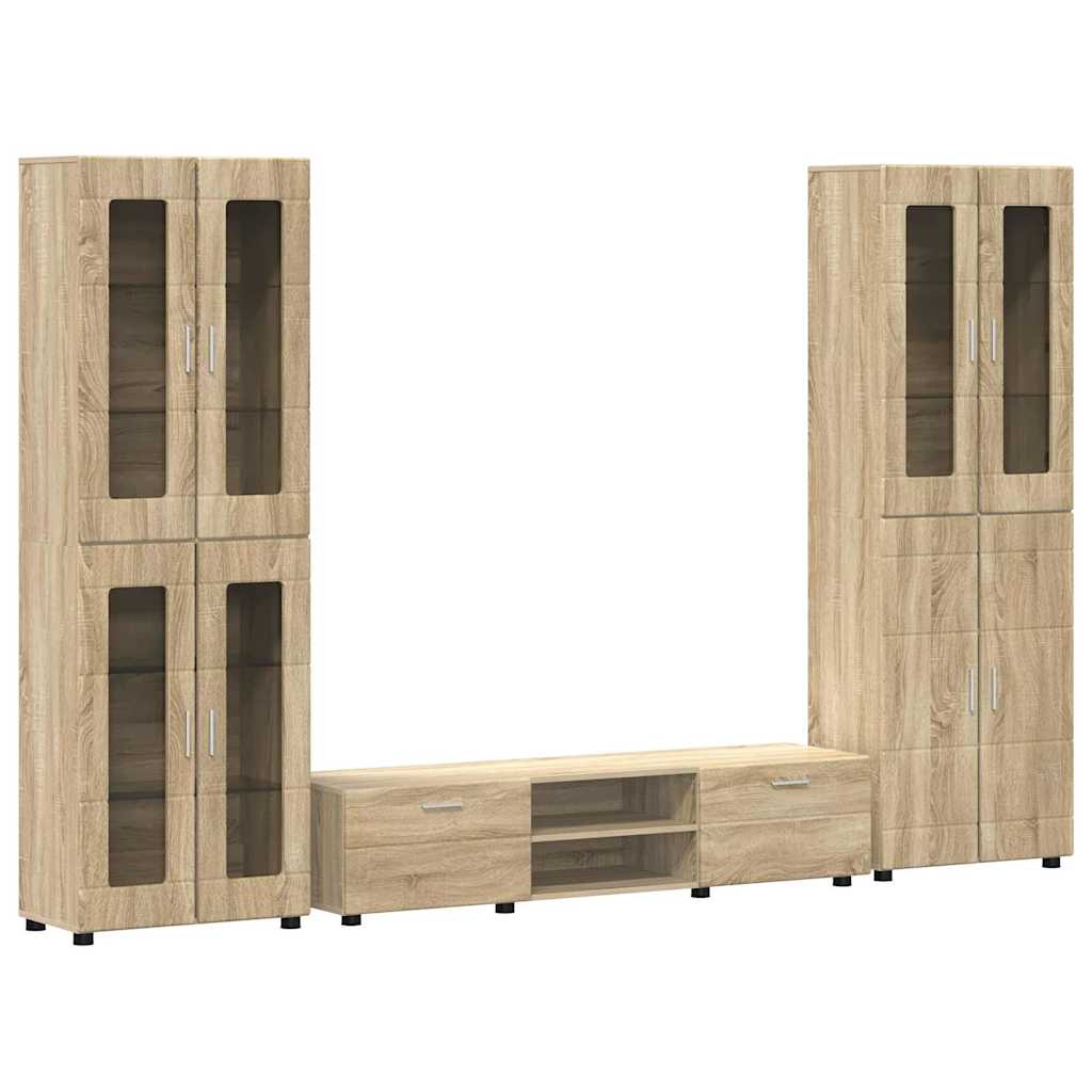 Set mobile TV con porta FLORIN Rovere Sonoma Legno multistrato