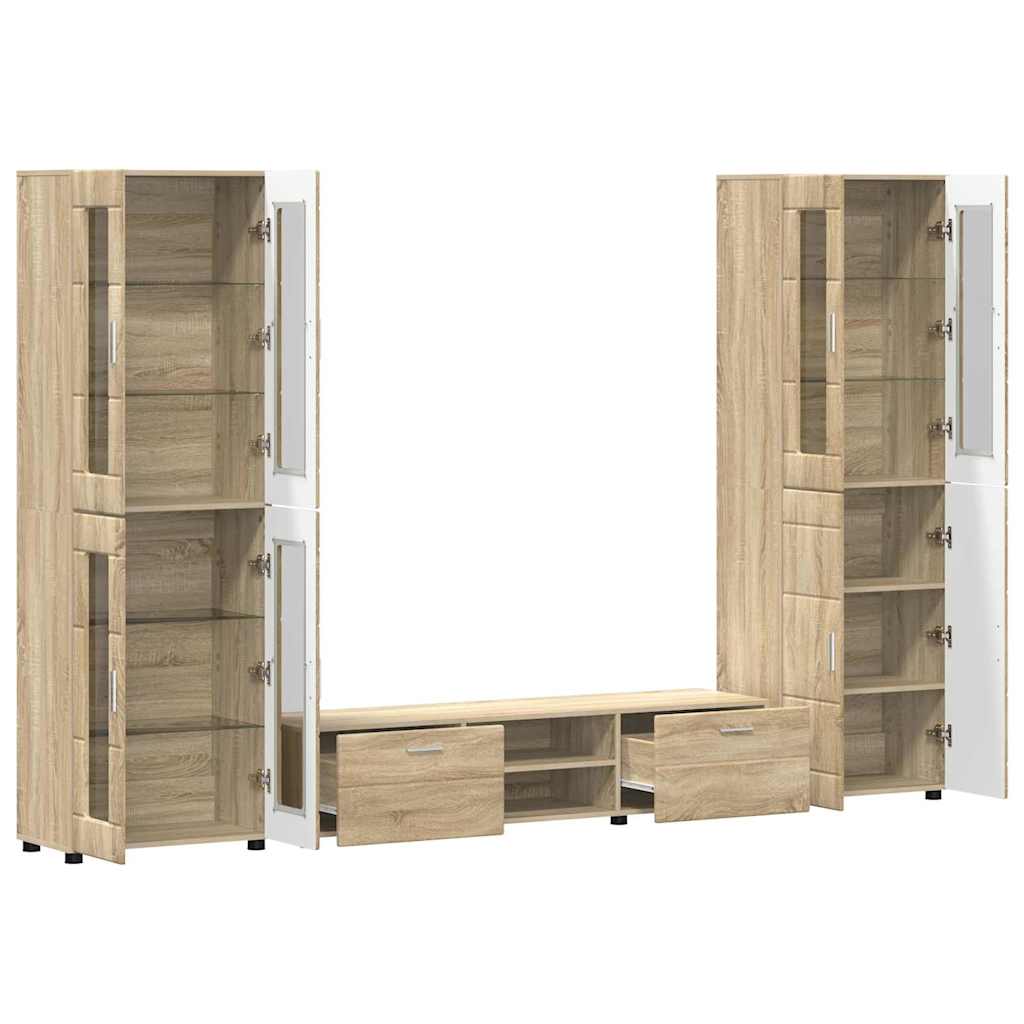Set mobile TV con porta FLORIN Rovere Sonoma Legno multistrato