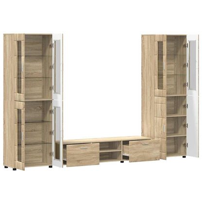 Set mobile TV con porta FLORIN Rovere Sonoma Legno multistrato