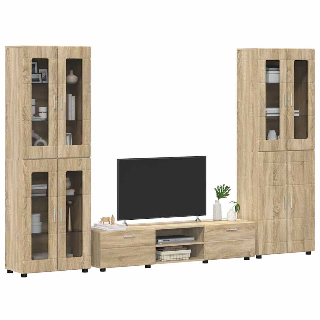 Set mobile TV con porta FLORIN Rovere Sonoma Legno multistrato