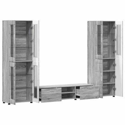 Set mobile TV con porta FLORIN Grigio Sonoma Legno multistrato