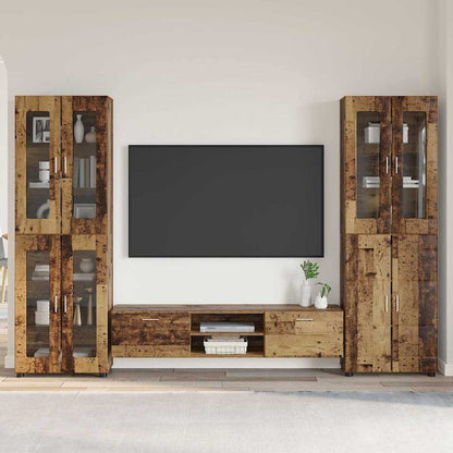 Set mobile TV con porta FLORIN Legno vecchio Legno multistrato