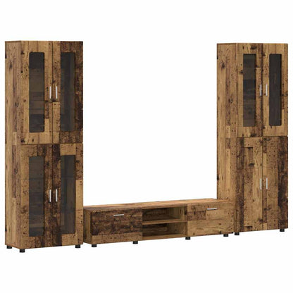 Set mobile TV con porta FLORIN Legno vecchio Legno multistrato