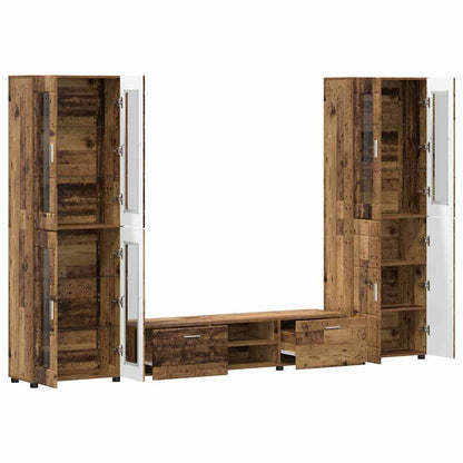 Set mobile TV con porta FLORIN Legno vecchio Legno multistrato