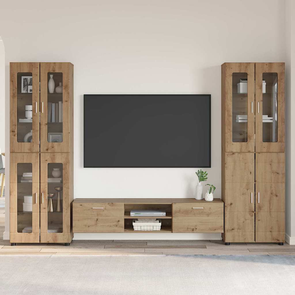 Set mobile TV FLORIN Rovere artigianale Legno multistrato