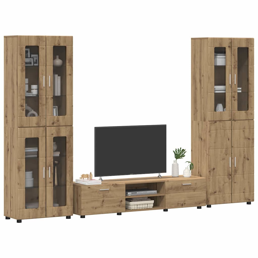 Set mobile TV FLORIN Rovere artigianale Legno multistrato