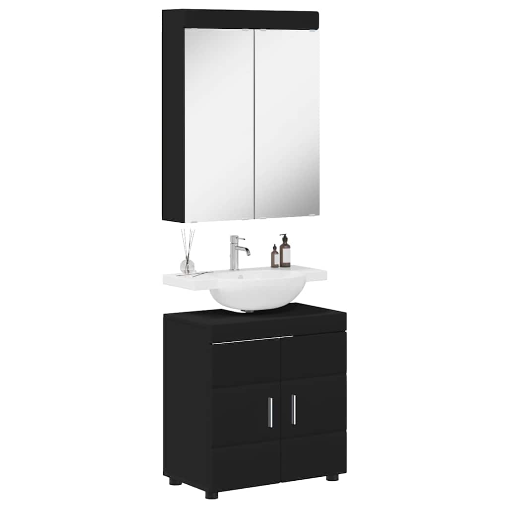 Set di mobili per il bagno TULUM Nero Legno multistrato