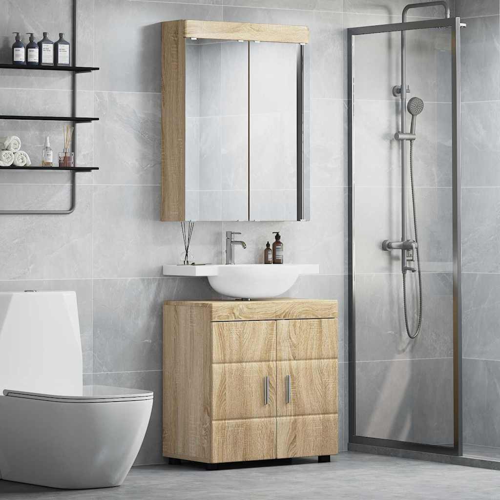 Set di mobili per il bagno con lo scaffale TULUM Rovere Sonoma