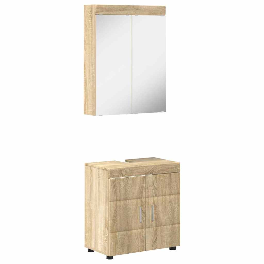 Set di mobili per il bagno con lo scaffale TULUM Rovere Sonoma