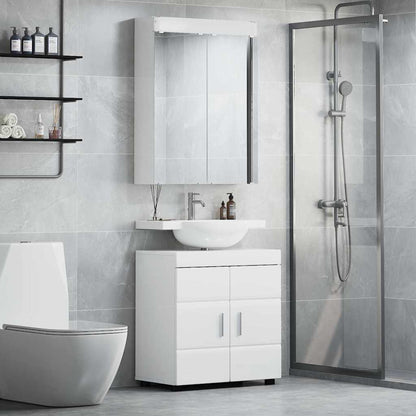 Set di mobili per il bagno con lo scaffale TULUM Bianco Lucido