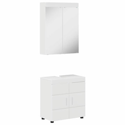 Set di mobili per il bagno con lo scaffale TULUM Bianco Lucido