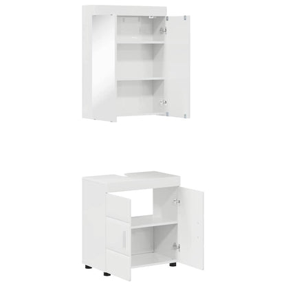 Set di mobili per il bagno con lo scaffale TULUM Bianco Lucido