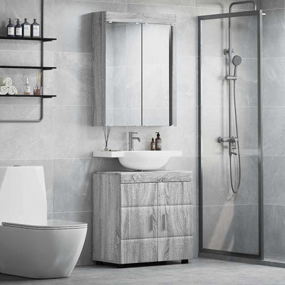 Set di mobili per il bagno con lo scaffale TULUM Grigio Sonoma