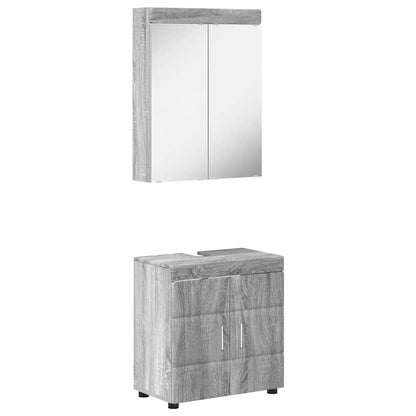 Set di mobili per il bagno con lo scaffale TULUM Grigio Sonoma