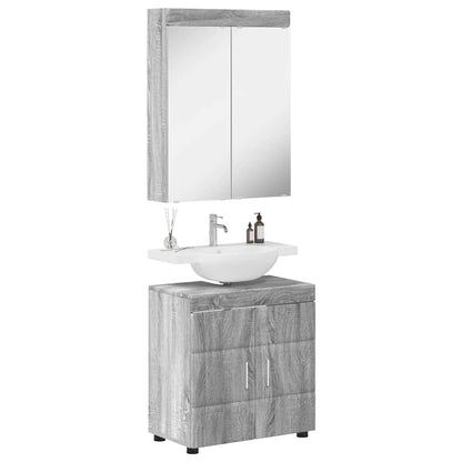 Set di mobili per il bagno con lo scaffale TULUM Grigio Sonoma