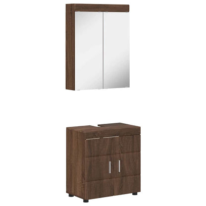 Set di mobili per il bagno con lo scaffale TULUM Rovere Marrone