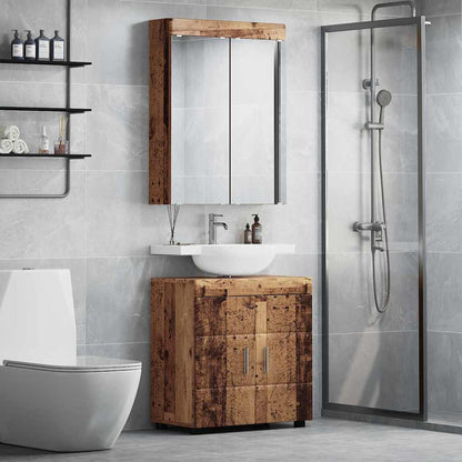 Set di mobili per il bagno con lo scaffale TULUM Legno vecchio