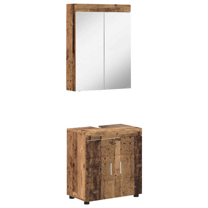Set di mobili per il bagno con lo scaffale TULUM Legno vecchio
