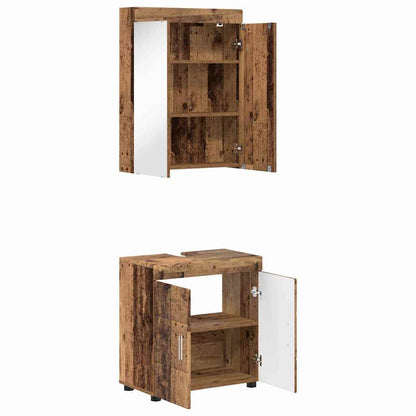 Set di mobili per il bagno con lo scaffale TULUM Legno vecchio