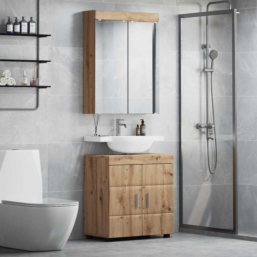Set di mobili per il bagno con porta TULUM Rovere artigianale