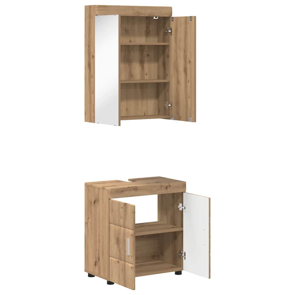 Set di mobili per il bagno con porta TULUM Rovere artigianale