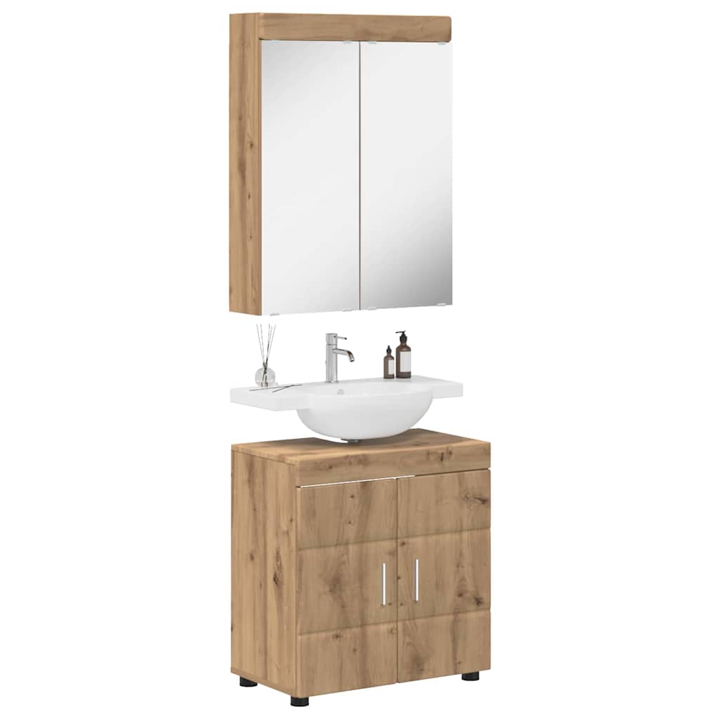 Set di mobili per il bagno con porta TULUM Rovere artigianale