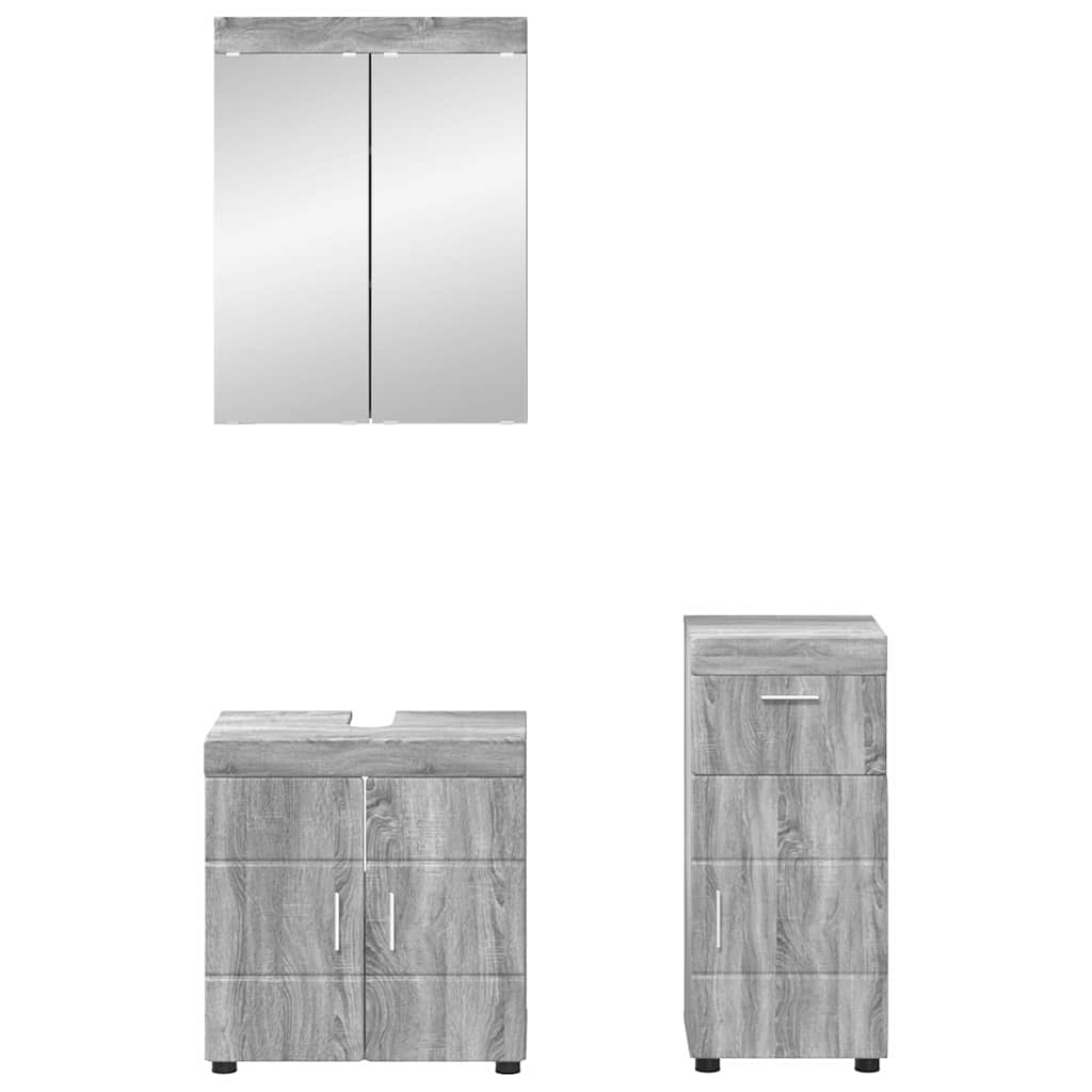 Set di mobili per il bagno con cassetto TULUM Grigio Sonoma