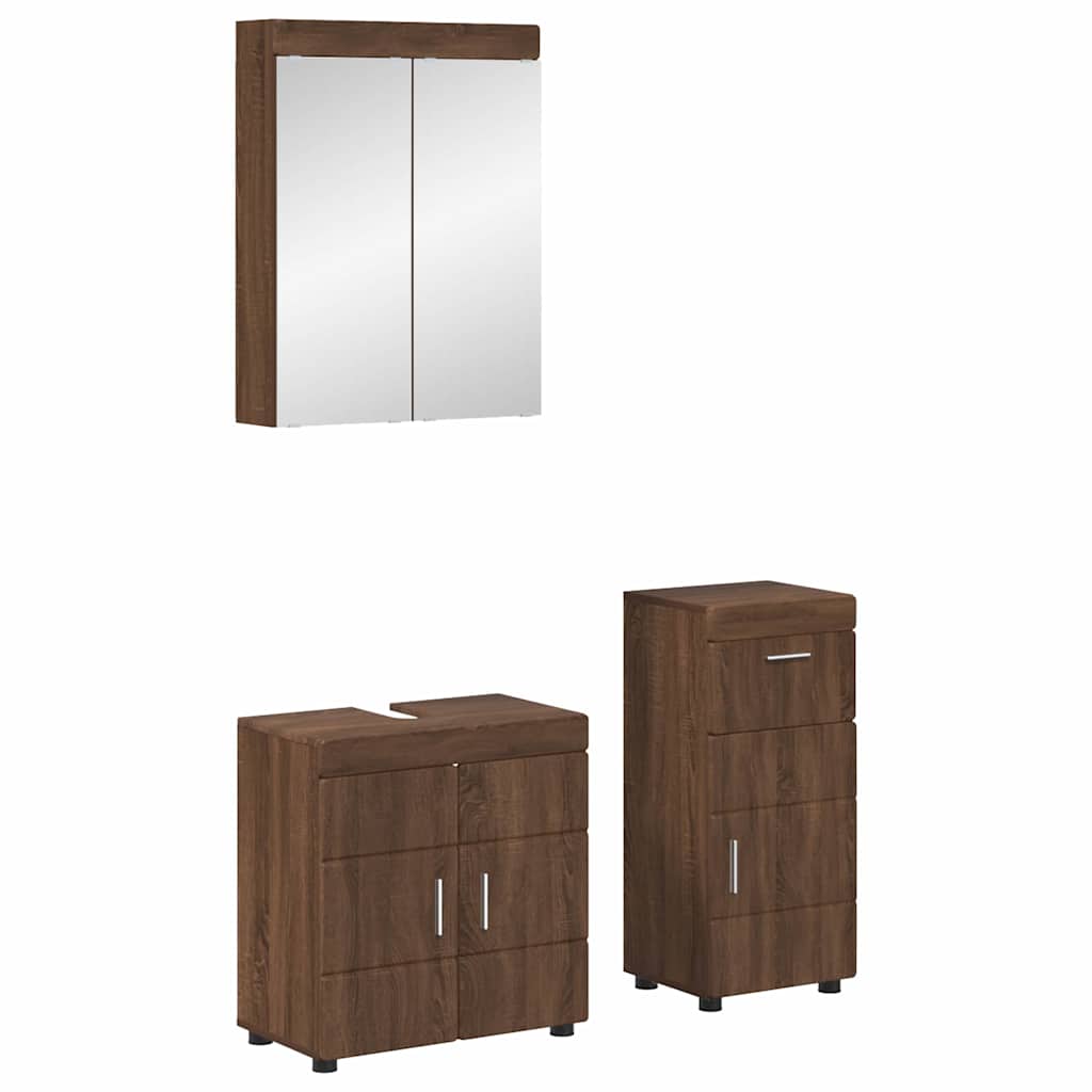 Set di mobili per il bagno con cassetto TULUM Rovere Marrone