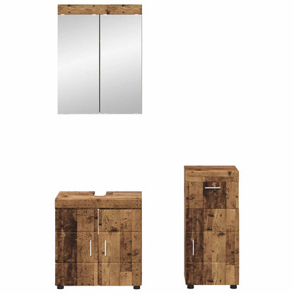 Set di mobili per il bagno con cassetto TULUM Legno vecchio
