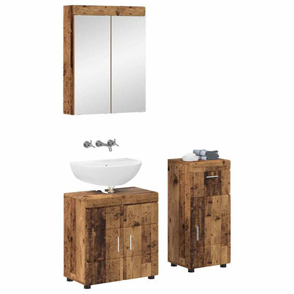 Set di mobili per il bagno con cassetto TULUM Legno vecchio
