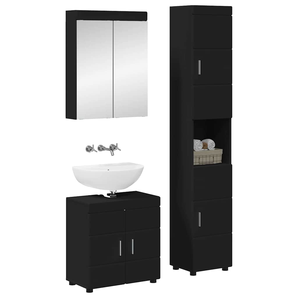 Set di mobili per il bagno TULUM Nero Legno multistrato