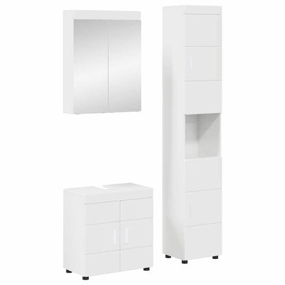 Set di mobili per il bagno con lo scaffale TULUM Bianco Lucido