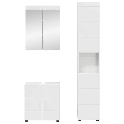 Set di mobili per il bagno con lo scaffale TULUM Bianco Lucido