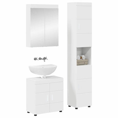 Set di mobili per il bagno con lo scaffale TULUM Bianco Lucido