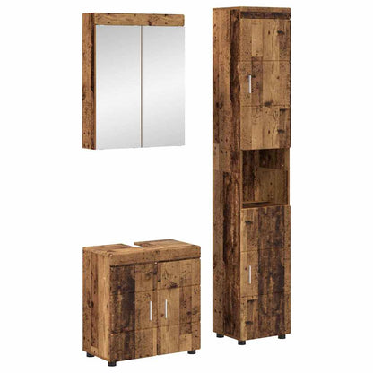 Set di mobili per il bagno con lo scaffale TULUM Legno vecchio