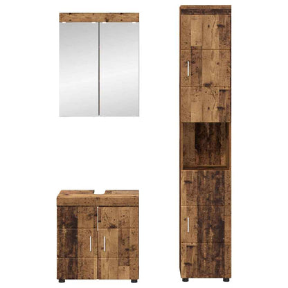 Set di mobili per il bagno con lo scaffale TULUM Legno vecchio