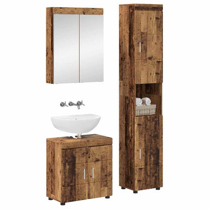 Set di mobili per il bagno con lo scaffale TULUM Legno vecchio