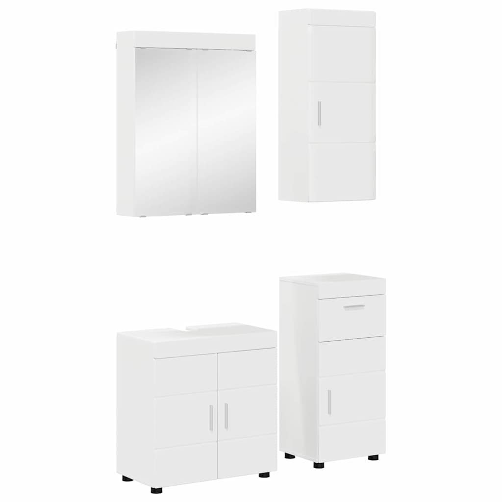 Set di mobili per il bagno con cassetto TULUM Bianco Lucido