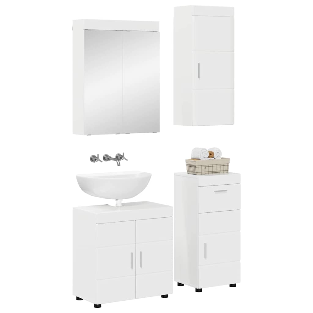 Set di mobili per il bagno con cassetto TULUM Bianco Lucido