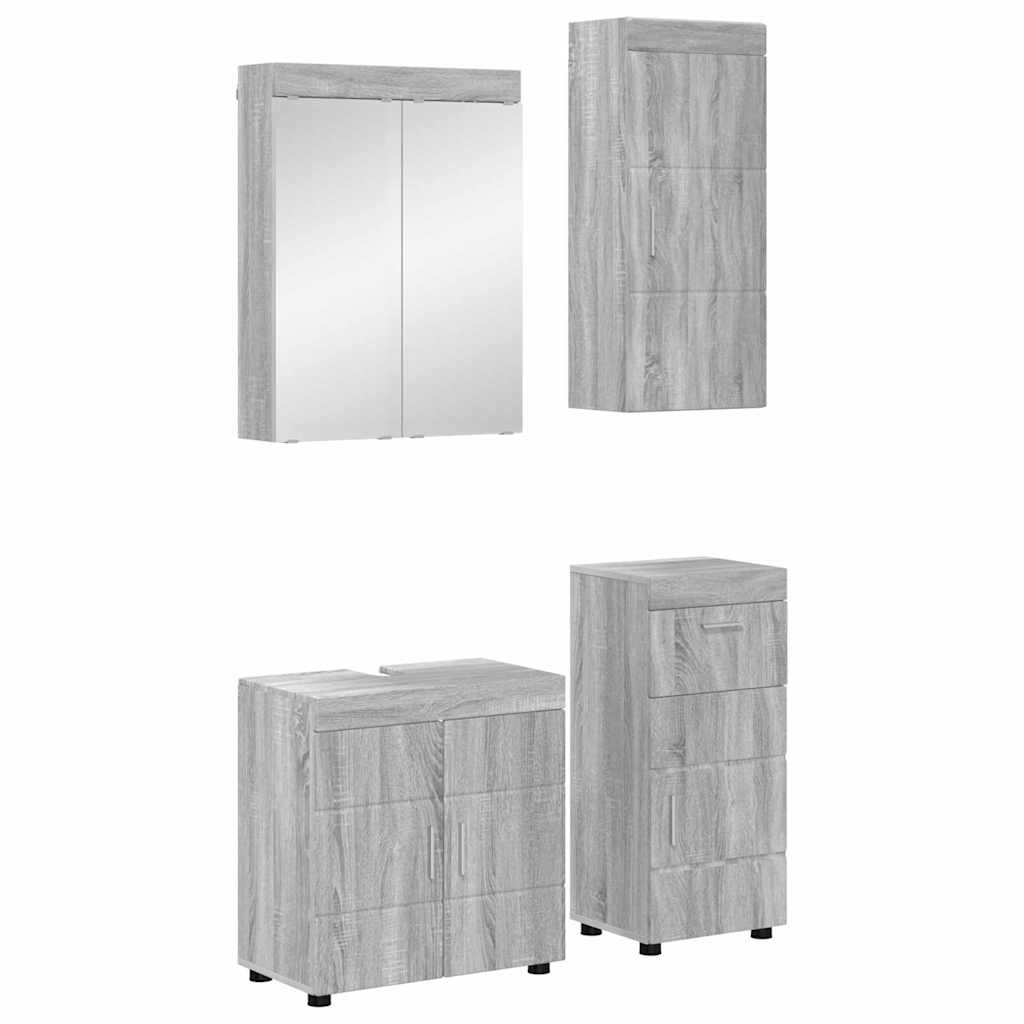 Set di mobili per il bagno con cassetto TULUM Grigio Sonoma