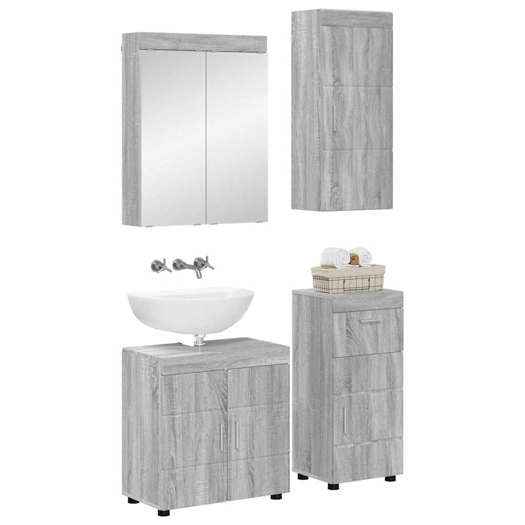 Set di mobili per il bagno con cassetto TULUM Grigio Sonoma