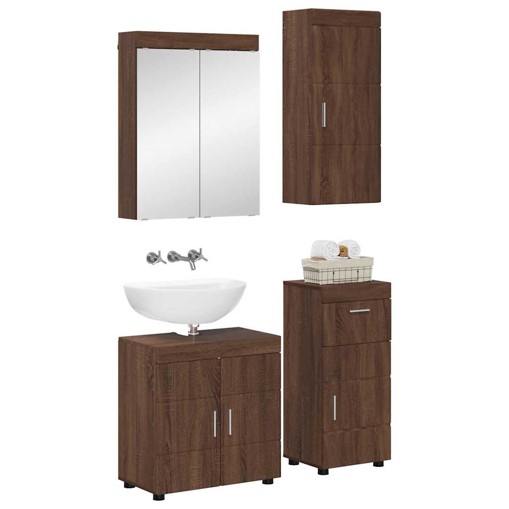 Set di mobili per il bagno con cassetto TULUM Rovere Marrone