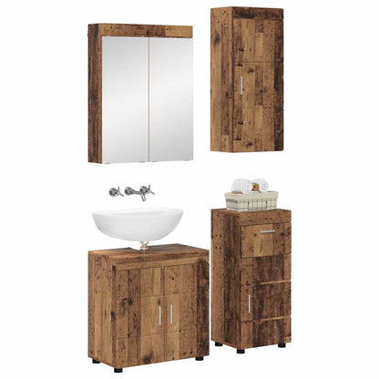 Set di mobili per il bagno con cassetto TULUM Legno vecchio