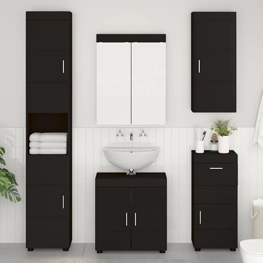 Set di mobili per il bagno TULUM Nero Legno multistrato
