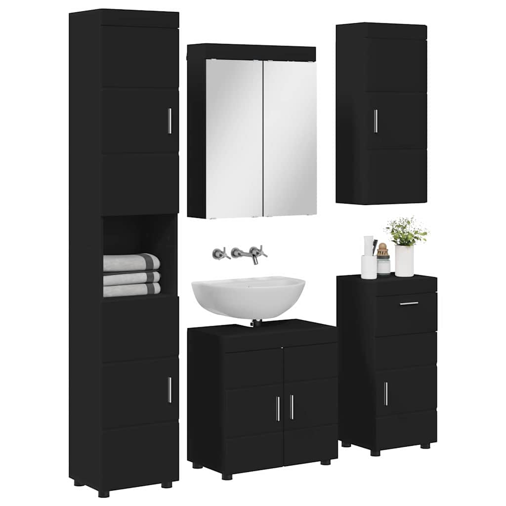 Set di mobili per il bagno TULUM Nero Legno multistrato