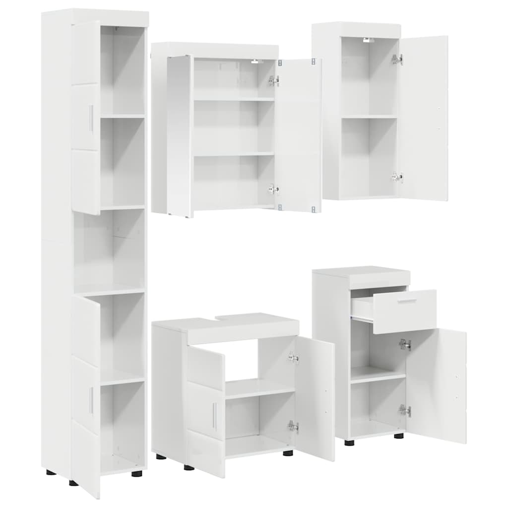 Set di mobili per il bagno con cassetto TULUM Bianco Lucido