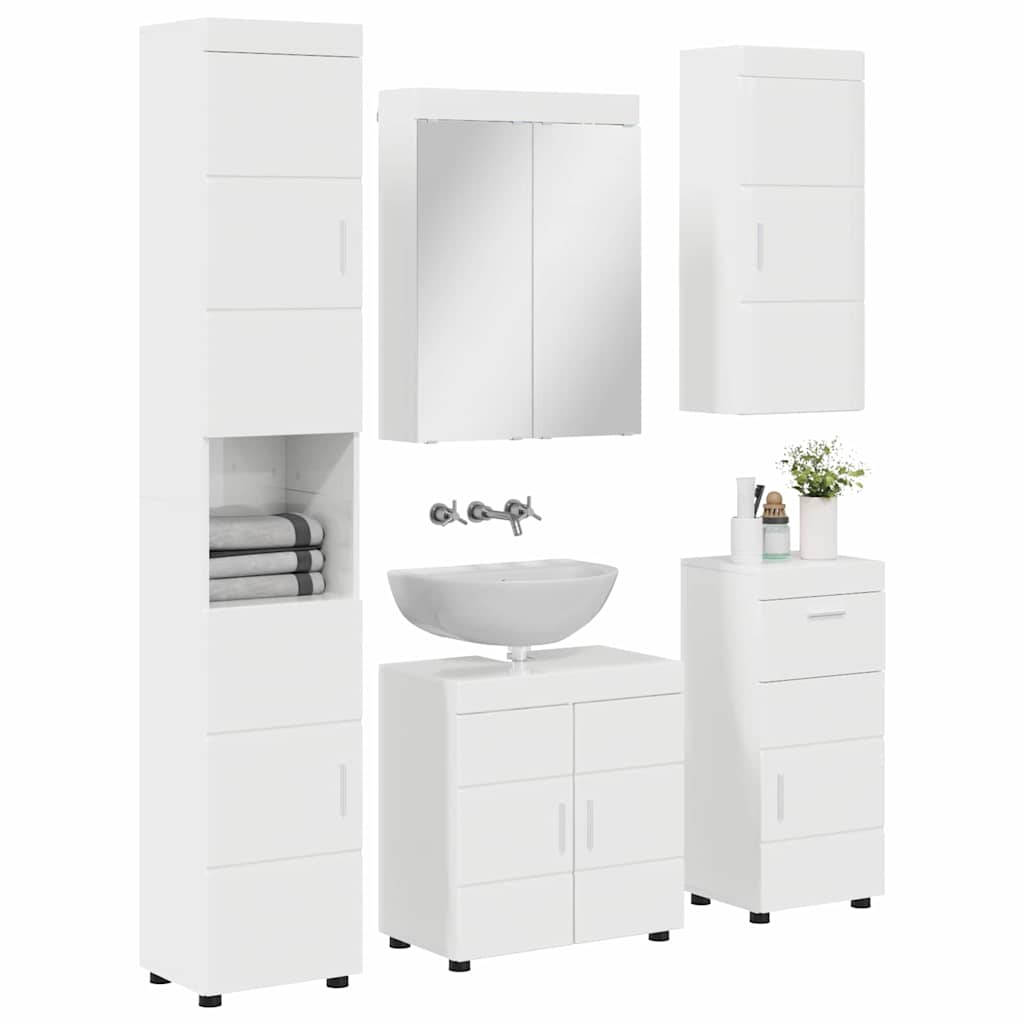 Set di mobili per il bagno con cassetto TULUM Bianco Lucido