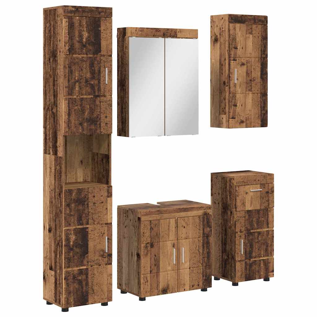 Set di mobili per il bagno con cassetto TULUM Legno vecchio